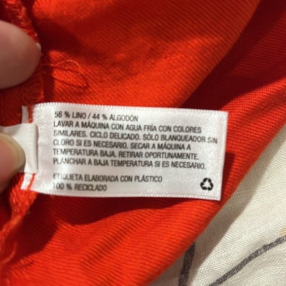 Women's Universal Thread Red Button Front Linen Blend Pencil Skirt Pockets Large - Picture 6 of 6